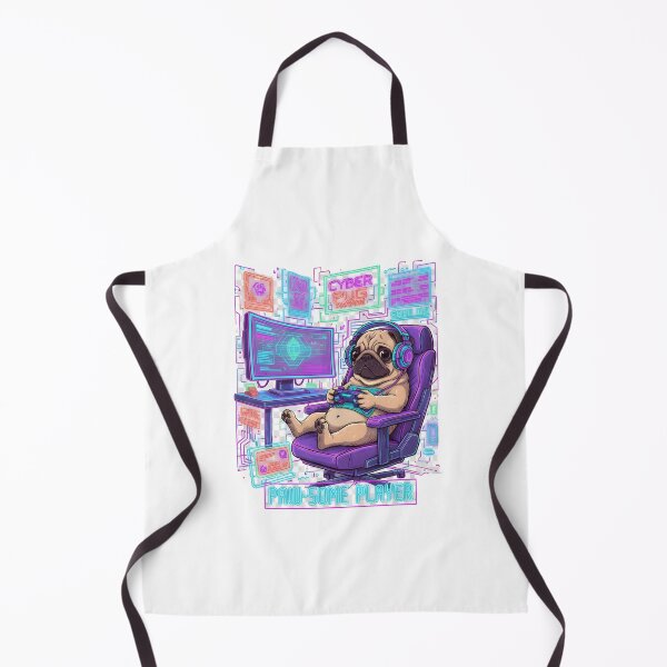 Item preview, Funny Gamer Pug T-shirt – Cute Cyber Dog Design for Game Lovers designed and sold by Print Era.
