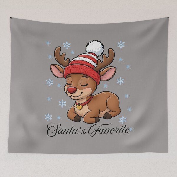 Item preview, Santa's Favorite Cute Reindeer Christmas Design designed and sold by PrintandJoy.