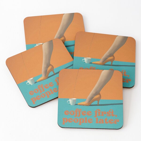Item preview, Coffee First, People Later Kitchen Wall Art designed and sold by SurfolioPrints.