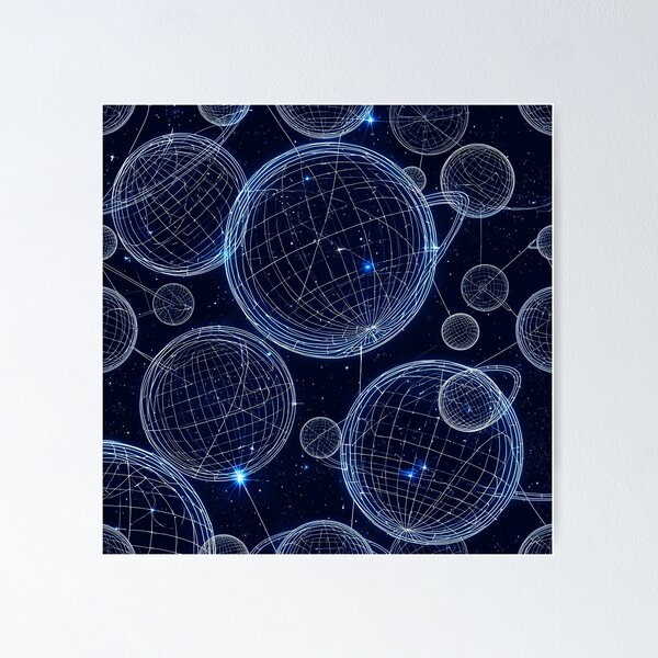 Item preview, Neon Wireframe Orb Field 1 designed and sold by Tom-Johnson.
