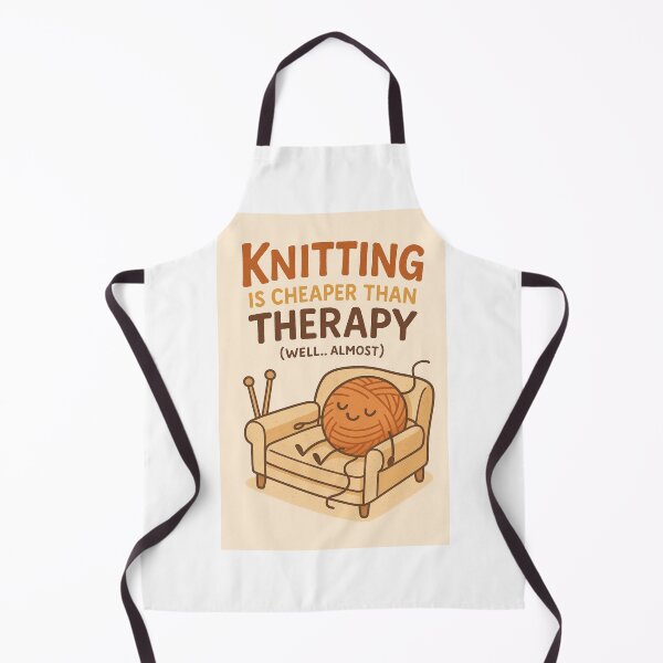Item preview, Knitting is cheaper than therapy (well... almost) designed and sold by Iail Ioa.