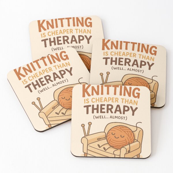 Item preview, Knitting is cheaper than therapy (well... almost) designed and sold by Iail Ioa.