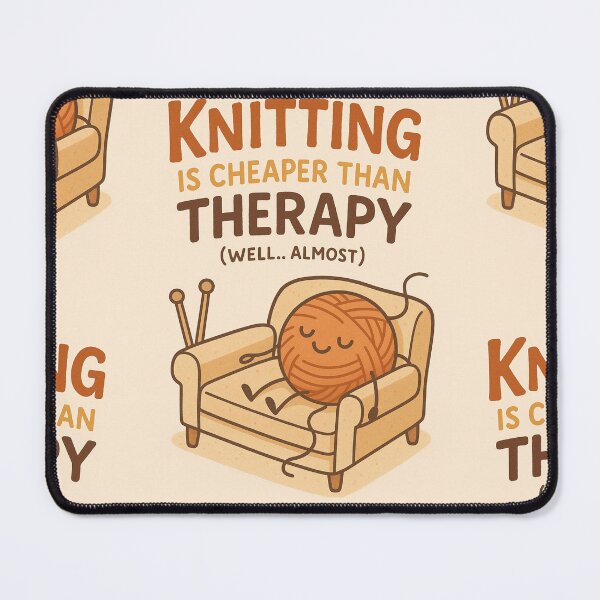 Item preview, Knitting is cheaper than therapy (well... almost) designed and sold by Iail Ioa.