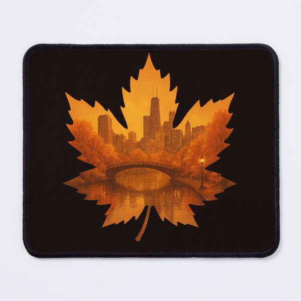 Item preview, Autumn in Chicago – Leaf-Shaped Cityscape designed and sold by Tadeusz1.