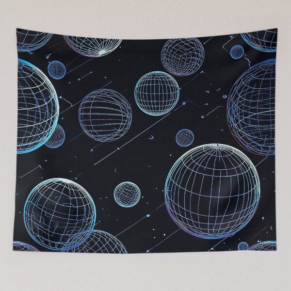 Item preview, Neon Wireframe Orb Field 6 designed and sold by Tom-Johnson.