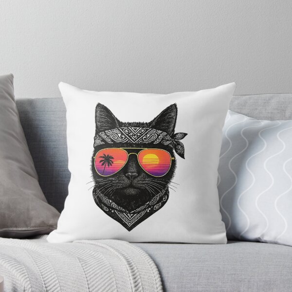Item preview, Cool Cat Sunset Design, Tropical Aviator Sunglasses Art, Retro Vibes designed and sold by NaphDesigns.