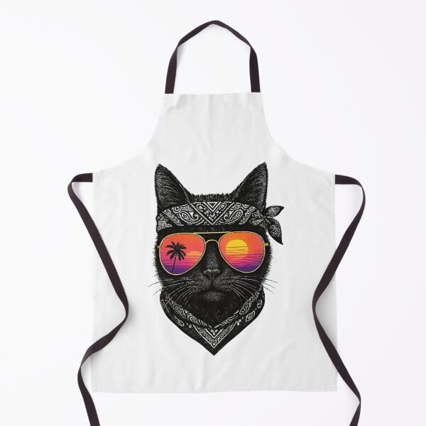 Item preview, Cool Cat Sunset Design, Tropical Aviator Sunglasses Art, Retro Vibes designed and sold by NaphDesigns.