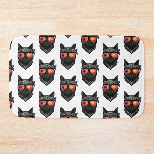 Item preview, Cool Cat Sunset Design, Tropical Aviator Sunglasses Art, Retro Vibes designed and sold by NaphDesigns.