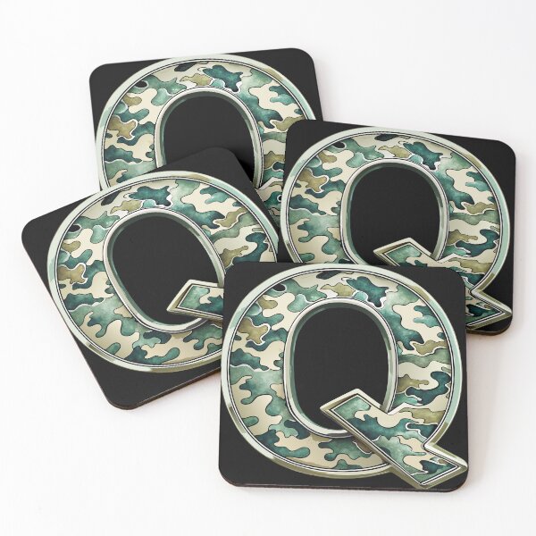 Item preview, camouflage letter Q designed and sold by jkrphoto.