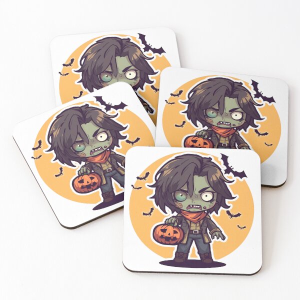 Item preview, Chibi Zombie Trickster with Pumpkin Lantern designed and sold by DreamArtmaStudio.