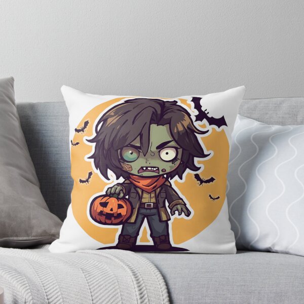 Item preview, Chibi Zombie Trickster with Pumpkin Lantern designed and sold by DreamArtmaStudio.