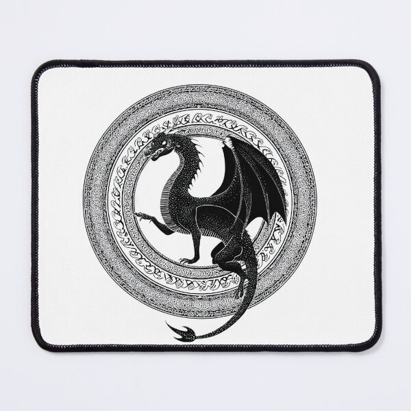 Item preview, Black and white dragon with a circular Celtic-style designed and sold by thewandswant.