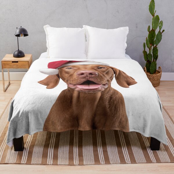 Artikelvorschau, Vizsla-Hund mit Weihnachtsmütze – Festliches ungarisches Vorstehhund-Weihnachtsdesign entworfen und verkauft von LazyOwlStore.