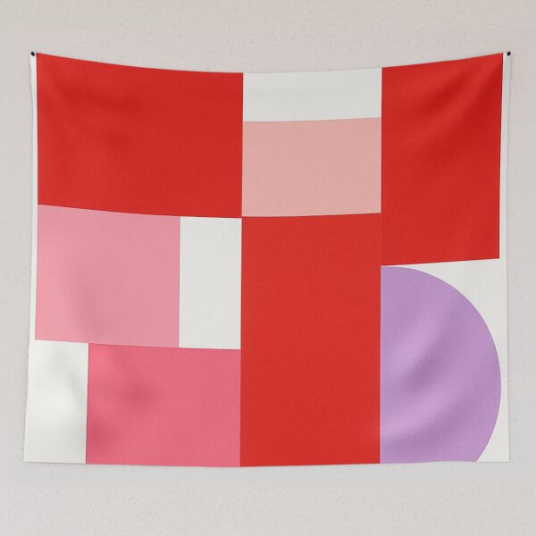 Item preview, Retro Pink Red Geometric Blocks designed and sold by SassyArtistry.