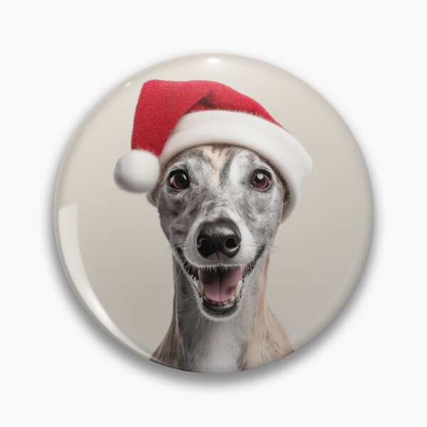 Item preview, Whippet dog with Christmas Hat – Festive Whippet dog Xmas Design designed and sold by LazyOwlStore.