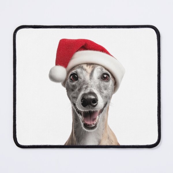 Item preview, Whippet dog with Christmas Hat – Festive Whippet dog Xmas Design designed and sold by LazyOwlStore.