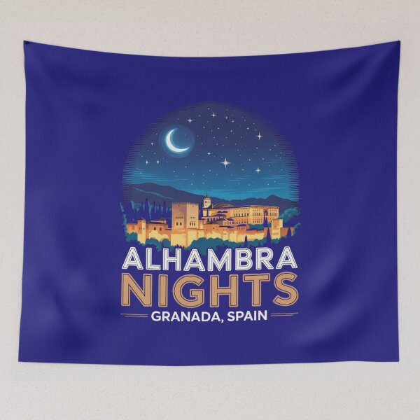 Item preview, Alhambra Nights Sticker | Granada Spain Travel Art designed and sold by Timeless Design.