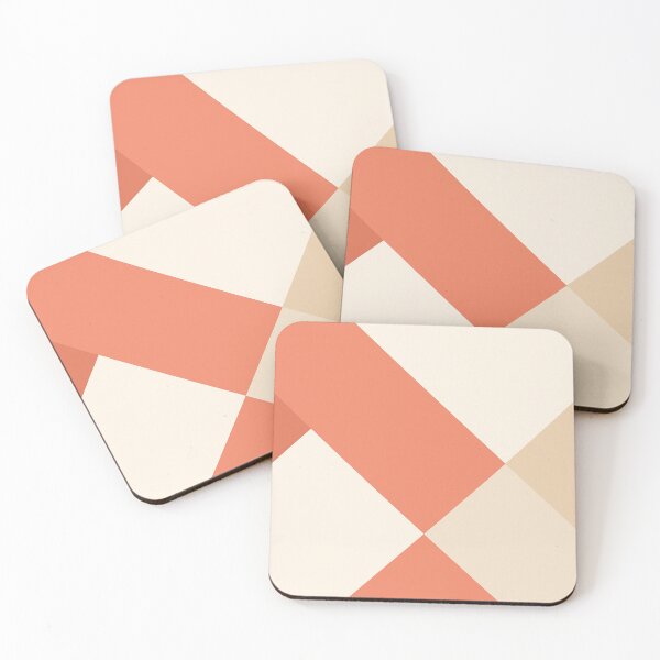 Item preview, Beige and Coral Geometric Triangles designed and sold by SassyArtistry.