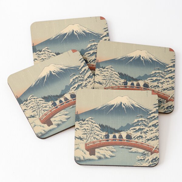 Item preview, Bridge at Fuji | Ukiyo-e Snow Scene designed and sold by Vandy Fullam.