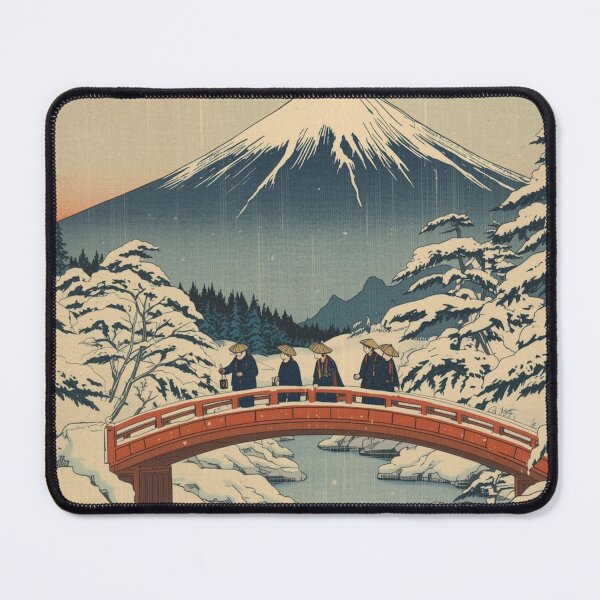 Item preview, Bridge at Fuji | Ukiyo-e Snow Scene designed and sold by Vandy Fullam.