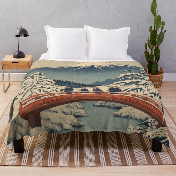 Item preview, Bridge at Fuji | Ukiyo-e Snow Scene designed and sold by Vandy Fullam.