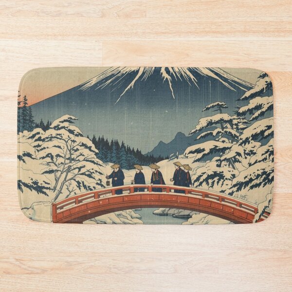 Item preview, Bridge at Fuji | Ukiyo-e Snow Scene designed and sold by Vandy Fullam.