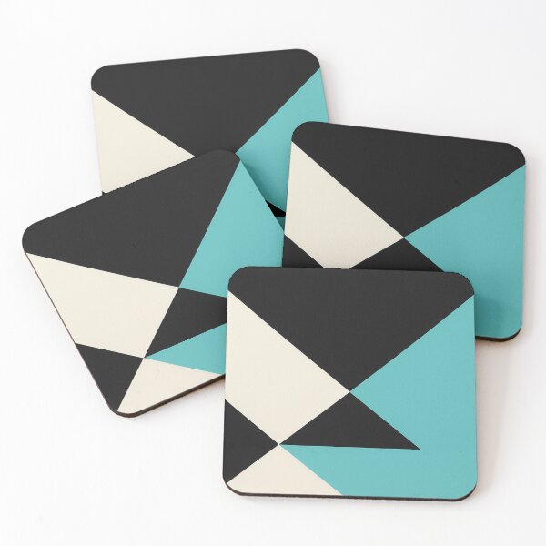 Item preview, Teal and Black Modern Triangle Pattern designed and sold by SassyArtistry.