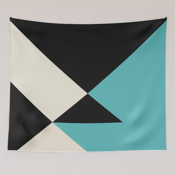 Item preview, Teal and Black Modern Triangle Pattern designed and sold by SassyArtistry.