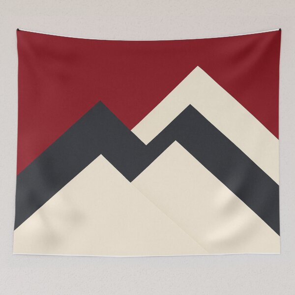 Item preview, Red and Black Geometric Mountain Peaks designed and sold by SassyArtistry.