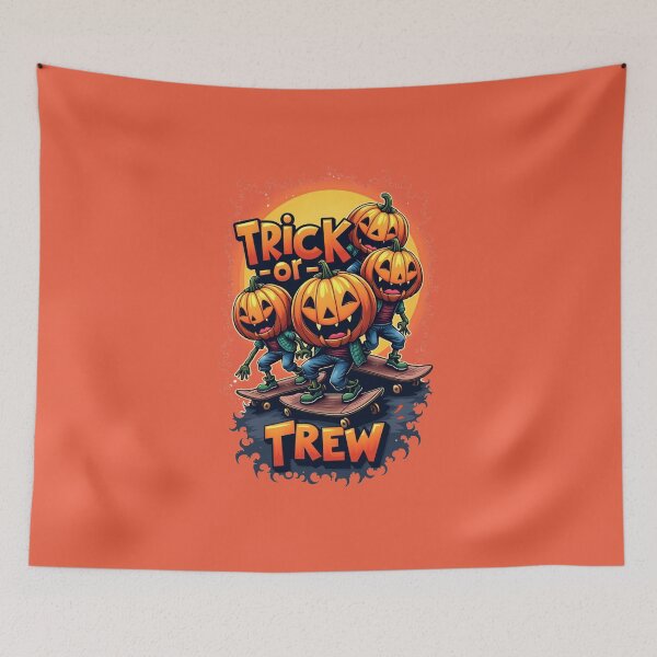 Item preview, Energetic Skating Jack-O-Lanterns Trick or Treat Crew designed and sold by MyWittyThings.