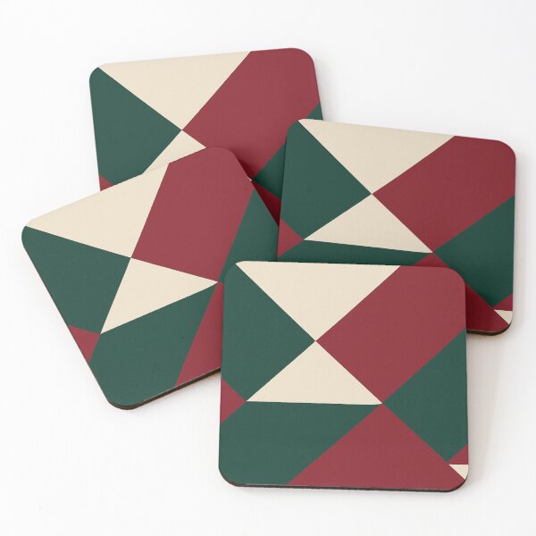 Item preview, Dark Green and Red Geometric Triangles designed and sold by SassyArtistry.