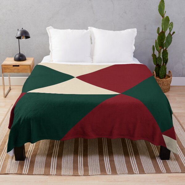 Item preview, Dark Green and Red Geometric Triangles designed and sold by SassyArtistry.