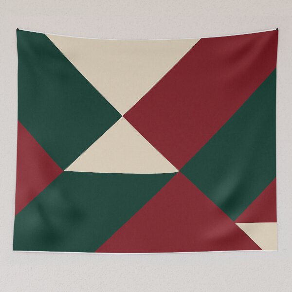 Item preview, Dark Green and Red Geometric Triangles designed and sold by SassyArtistry.