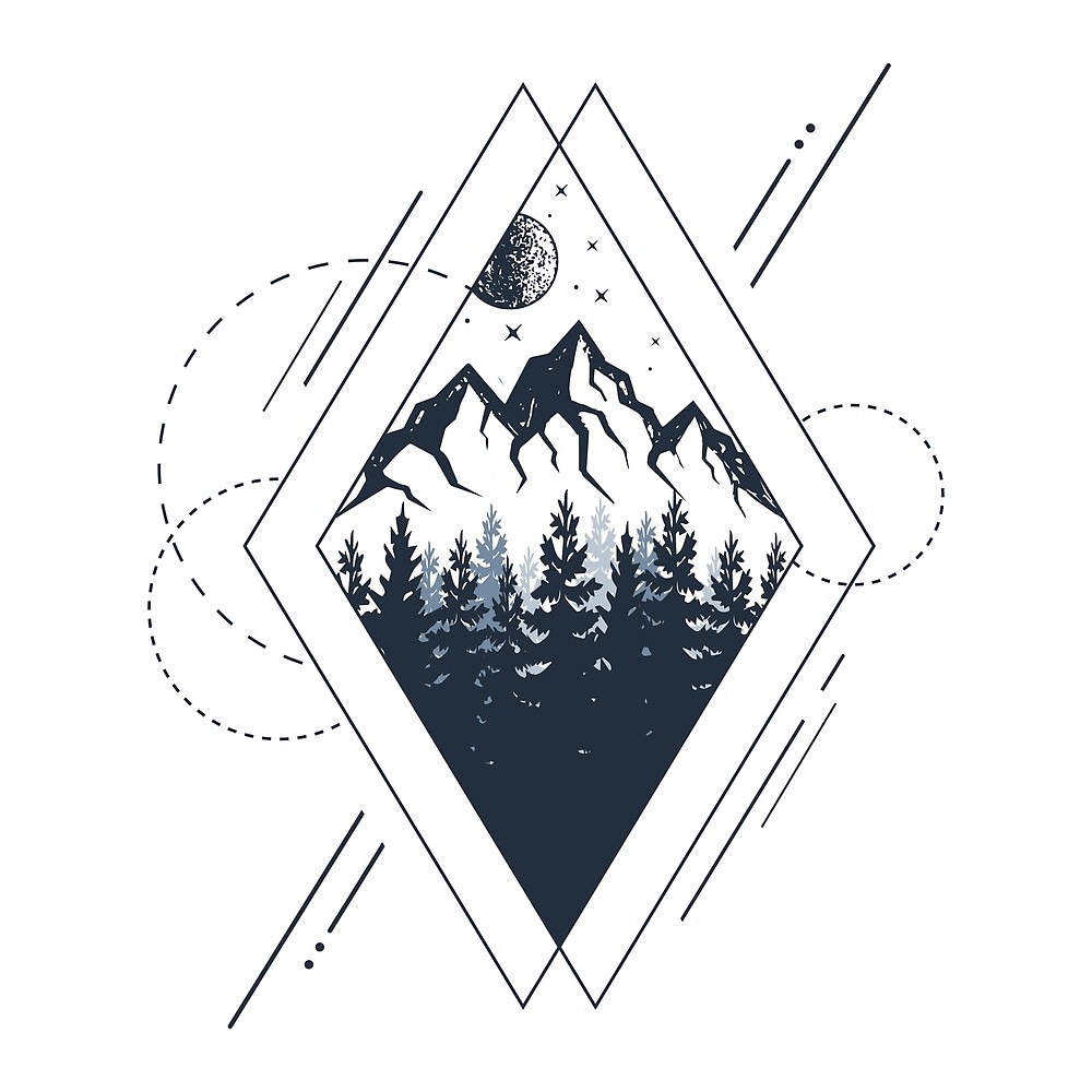 "Mountains. Geometric Style" by CosmicStore Redbubble