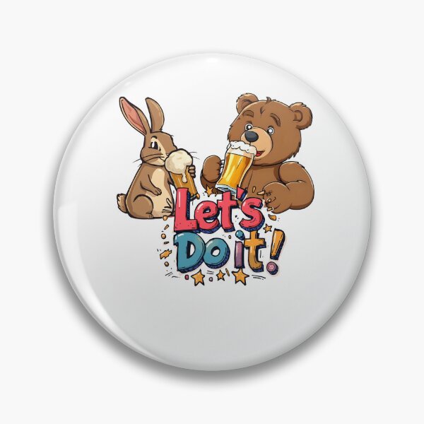 Item preview, Let’s Do It! – Funny Bear and Rabbit Beer Cartoon designed and sold by CARTOON CRAZE.
