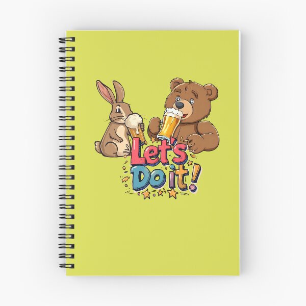 Item preview, Let’s Do It! – Funny Bear and Rabbit Beer Cartoon designed and sold by CARTOON CRAZE.