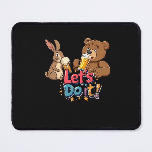 Item preview, Let’s Do It! – Funny Bear and Rabbit Beer Cartoon designed and sold by CARTOON CRAZE.