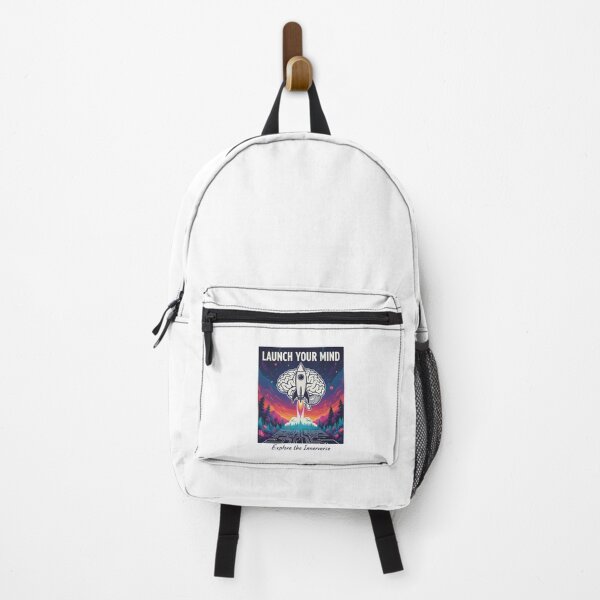 Item preview, Launch Your Mind - Explore the Innervese - Retro Brain Rocket Art designed and sold by RedDelaney.