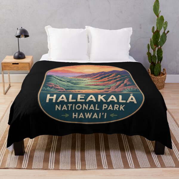 Item preview, Haleakalā National Park Badge – Hawaii Vintage Travel Poster Style Illustration designed and sold by VividOrganica.