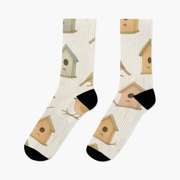 Item preview, Pastel Birds and Birdhouses Pattern designed and sold by SassyArtistry.