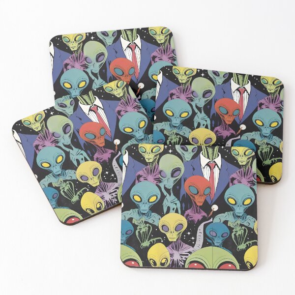 Item preview, "Alien Assembly – Colorful Extraterrestrial Crowd in Space" designed and sold by dreampik.