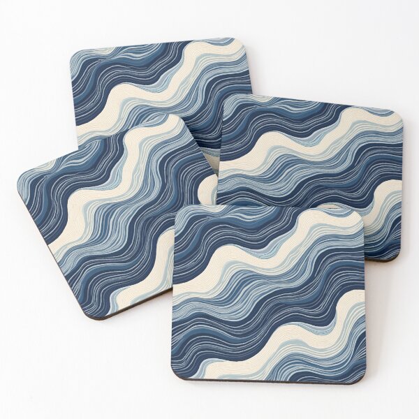 Item preview, Swirling Waves of Edo – Abstract Japanese Textile Pattern with Flowing Embroidery Motifs designed and sold by The Cozy Stripe | Modern Textile Stories.