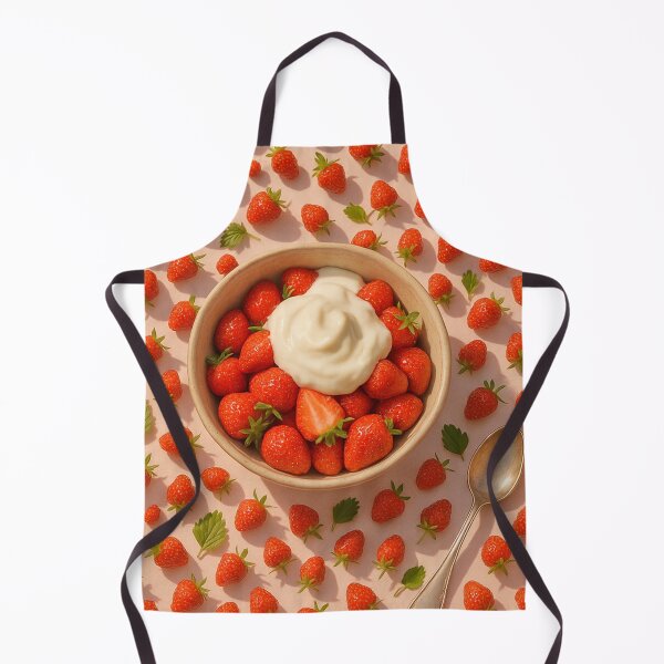 Artikelvorschau, Erdbeeren und Sahne Flat Lay entworfen und verkauft von SassyArtistry.