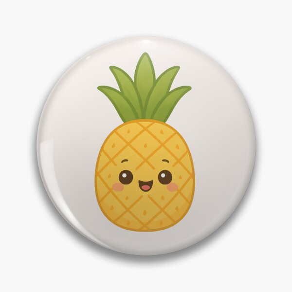 Item preview, Cute Kawaii Pineapple with Happy Face | Adorable Fruit Character designed and sold by stylishdzign.