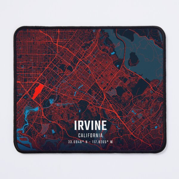 Item preview, Irvine Red & Blue Minimalist Map designed and sold by HomeLivingCo.