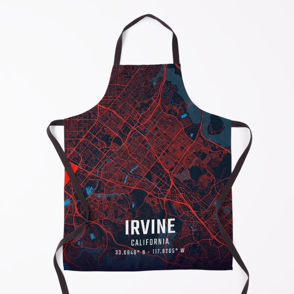 Item preview, Irvine Red & Blue Minimalist Map designed and sold by HomeLivingCo.