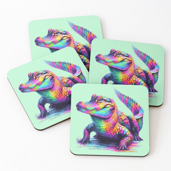 Item preview, Fantasy neon crocodile designed and sold by LoneAngel.