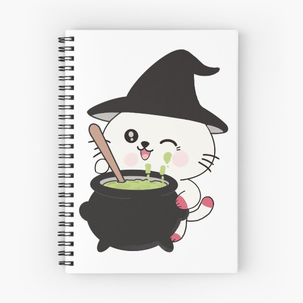 Item preview, Witch Cat Brewing Magic Potion in Cauldron designed and sold by Ikattyg.