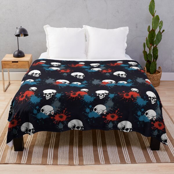 Item preview, "Skulls and Chaos – Grunge Paint Splatter Pattern" designed and sold by dreampik.