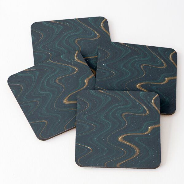 Item preview, Gold and Teal Cosmic Fluid Waves designed and sold by SassyArtistry.